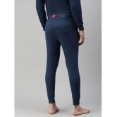 Lux Cottswool - Blue Cotton Blend Mens Thermal Bottoms ( Pack of 1 ) - None