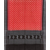 Rust Black Sambalpuri Handwoven Single Ikat Cotton Dupatta