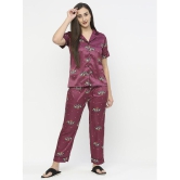 Smarty Pants - Mauve Satin Women''s Nightwear Nightsuit Sets ( Pack of 1 ) - None