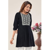 Glomee - Black Viscose Women's Tunic ( Pack of 1 ) - None