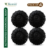 Kuraiy Activated Charcoal Deep Cleansing Bath Soap, 100g (Pack of 4) (4x 100 g)