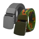 Loopa Multi Nylon Casual Belt Pack of 2 - None