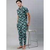 JOVEN MEN PRINTED PURE COTTON SLEEPSUIT-L / Black