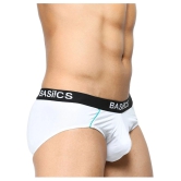 BASIICS By La Intimo - White Cotton Mens Briefs ( Pack of 1 ) - M