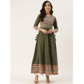 Kbz - Green Cotton Blend Women's Anarkali Kurti ( Pack of 1 ) - None