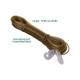 (Pack Of 1) PVC Coated Steel 20 Mtr Anti-Rust Wire Rope for Drying Cloths Outside Balcony, Home Terrace, Home Garden etc.