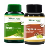 Herbal Canada Neem (100Tab) + Triphala (100Tab) Tablet 200 no.s Pack Of 2