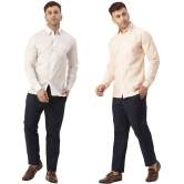 KLOSET By RIAG 100% Cotton Regular Fit Solids Full Sleeves Men's Casual Shirt - Peach ( Pack of 2 ) - None