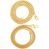 AanyaCentric Combo of 2 Gold Plated 28inches Long Fashion Chain - None