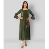 MAUKA - Green Rayon Womens Flared Kurti ( Pack of 1 ) - 5XL