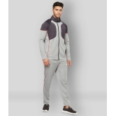 Glito - Light Grey Polyester Regular Fit Colorblock Mens Sports Tracksuit ( Pack of 1 ) - L