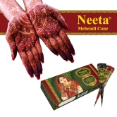 Neeta Mehendi Cones for Hand Desgning & Wedding, Bridal Mehandi Cone Reddish Brown Color 4 Pcs in 1 Box (Pack of 4)