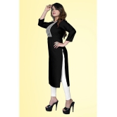 haya fashion - Black Rayon Women's Straight Kurti ( Pack of 1 ) - None