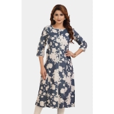 Meher Impex Cotton Printed Front Slit Womens Kurti - Grey ( Pack of 1 ) - None