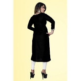 haya fashion - Black Rayon Women's Straight Kurti ( Pack of 1 ) - None