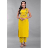 Maquien - Yellow Straight Rayon Women's Stitched Salwar Suit ( Pack of 1 ) - None