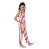 Kids Cave - White Rayon Girls Jumpsuit ( Pack of 1 ) - None