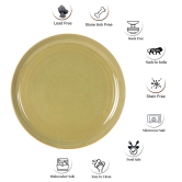 Handcrafted Chip Resistance Porcelain Dinner Plates, 6 Pieces Serving for 6, Microwave and Dishwasher Safe, Bone-ash Free, Full Plate Set Crockery for Dining and Gifting, Olive Green