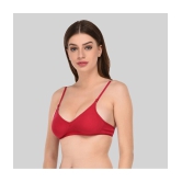 Elina Cotton Non Padded Womens Everyday Bra ( Red ) - 36B