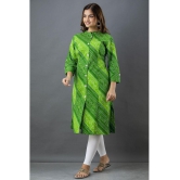 Lee Moda - Green Cotton Women's Front Slit Kurti ( Pack of 1 ) - None