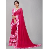 Apnisha Georgette Embellished Saree With Blouse Piece - Pink ( Pack of 1 ) - Pink