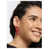 YouBella Jewellery Girls/Womens Stylish Latest Design Gold Plated Crystal Earrings (Red) - Red