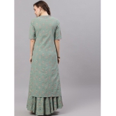 Antaran - Green Cotton Womens Shirt Style Kurti ( Pack of 1 ) - None