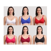 Kiran Enterprises Pack of 6 Cotton Blend Non Padded Womens Everyday Bra ( Multicolor ) - None