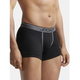 Jockey 8009 Men Super Combed Cotton Rib Solid Boxer Brief - Black - None