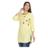 HIGHLIGHT FASHION EXPORT - Yellow Rayon Womens Straight Kurti ( Pack of 1 ) - L