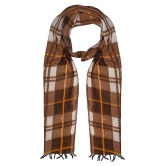 PENYAN Brown Checkered Woolen Scarves For Winters