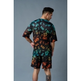 BAD Printed Gradient Polyester Co-ord Set for Men XXL