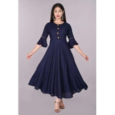 Smien - Navy Rayon Womens Anarkali Kurti ( Pack of 1 ) - None