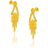 LUV FASHION Golden Drop Earrings ( Pack of 1 ) - Golden