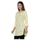 HIGHLIGHT FASHION EXPORT - Yellow Rayon Womens Straight Kurti ( Pack of 1 ) - M