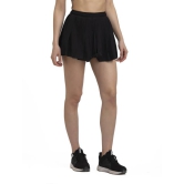 Women Solid Pleated Black Skirt