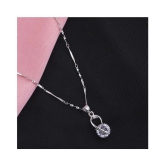 Silver Shine Silver Plated Chain With Elegant Shape Solitaire Diamond Pendant For Women - Golden