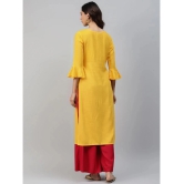 JC4U - Yellow Rayon Womens Straight Kurti ( Pack of 1 ) - None