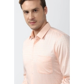 Men Peach Slim Fit Formal Full Sleeves Formal Shirt