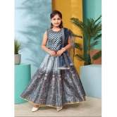 Aarika Teal Silk Girls Lehenga Choli Set ( Pack of 1 ) - None