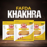 Euro Fafda Khakhra 180Gm Pack of 4|Roasted Not Fried | Cholesterol Free | Zero Transfat |Vacuum-Sealed for Freshness | Authentic Gujarati Snack, Ideal for Tea Time | Healthy Khakhra Options| Healthy Snacking