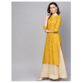 KSUT Yellow Viscose Straight Kurti - XXL