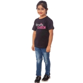 Girls Cotton Drama Queen Half Sleeve TShirt (Black) PID41465