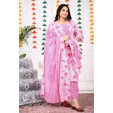 Swasti Cotton Printed Straight Womens Kurti - Pink ( Pack of 1 ) - None