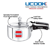 UCOOK By UNITED Ekta Engg. Aluminium 1.5 Litre Inner Lid Non-Induction Pressure Cooker, Silver