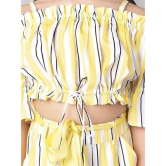 Naughty Ninos Yellow & White Polyester Girls Top With Palazzo ( Pack of 1 ) - None