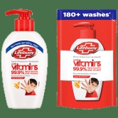 Lifebuoy Total 10+ Handwash - 99.9% Germ Protection, Active Silver 10+ Formula, 190 Ml (With Free Refill Pouch 185 Ml)