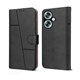 NBOX Black Flip Cover Artificial Leather Compatible For Oppo A59 5G ( Pack of 1 ) - Black