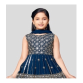 Aarika Teal Georgette Girls Patiala Kurta Set ( Pack of 1 ) - None