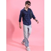 Ketch Cotton Blend Regular Fit Striped Full Sleeves Mens Casual Shirt - Navy ( Pack of 1 ) - None